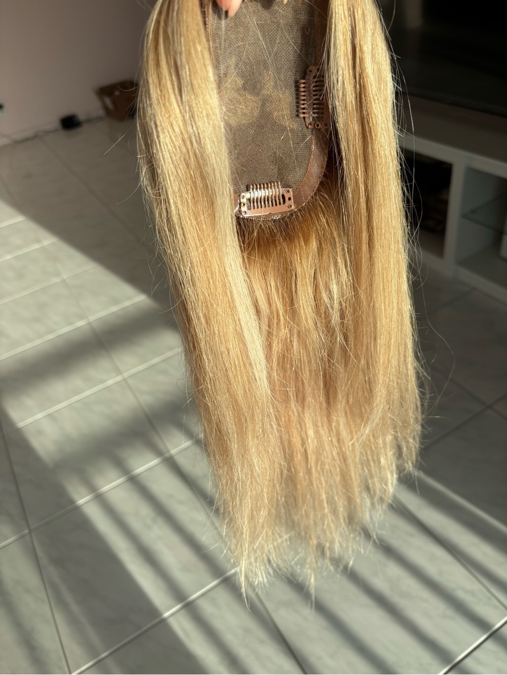 Natural Blonde Clip-In Topper - Lightweight Blonde Hairpiece - Picture 7 of 16